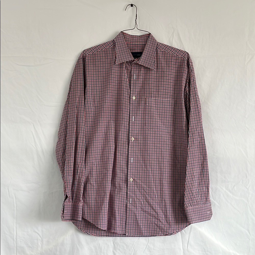 Men's Checkered Shirt - Red and White